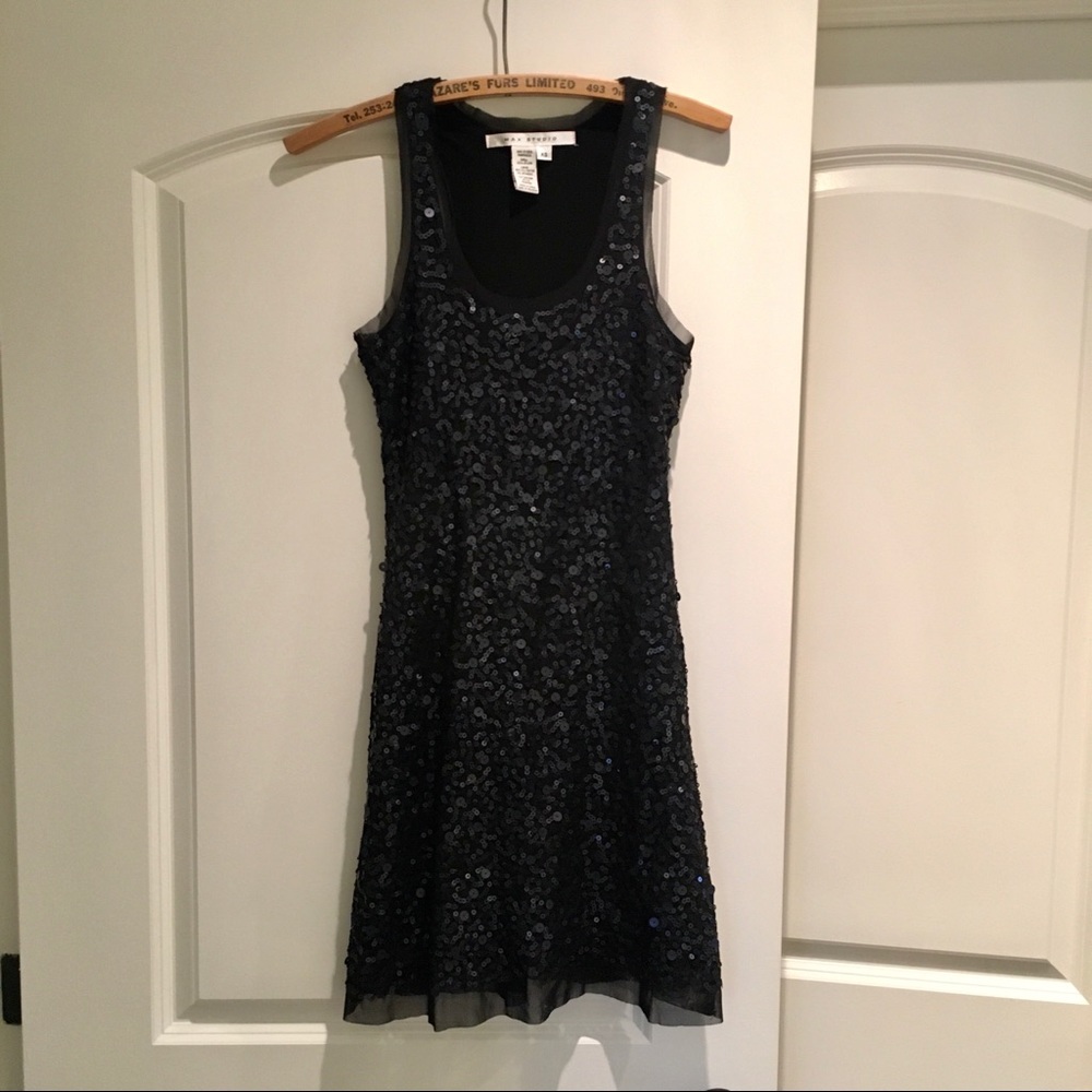 ❤️MAX STUDIO BLACK SEQUIN SPARKLE MINI DRESS XS
